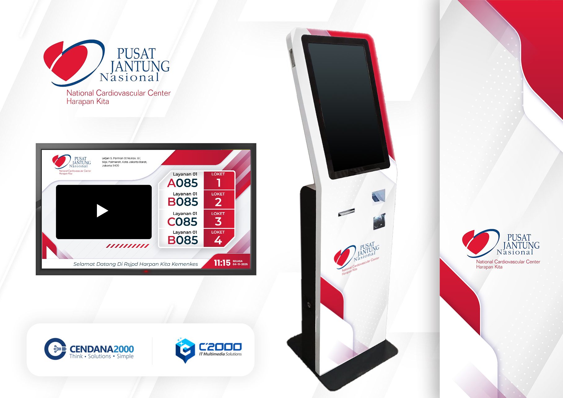 Mockup Desain KiosK Antrian RS Pusat Jantung Harapan Kita